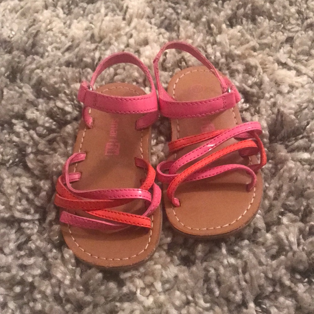 Sandals size 5 1/2 pink and orange